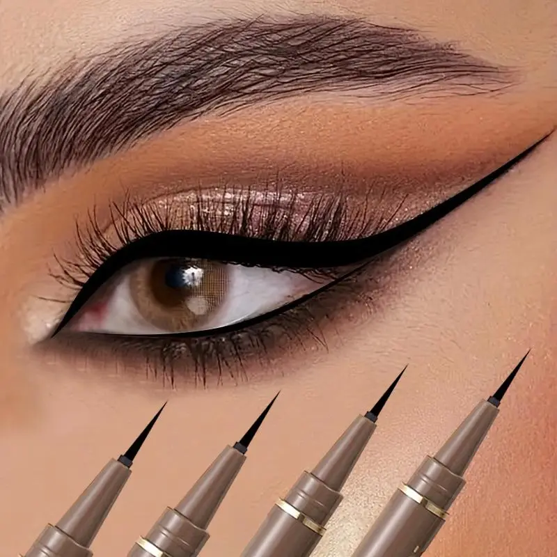 Extra Fine Liquid Eyeliner Pencil - Single Item, Wing Eyeliner, Longwear, Quick-Drying, Smudgeproof, Waterproof, Sweatproof, Smooth, Beginner-Friendly Natural Makeup Cosmetic, Longwear Eyeliner