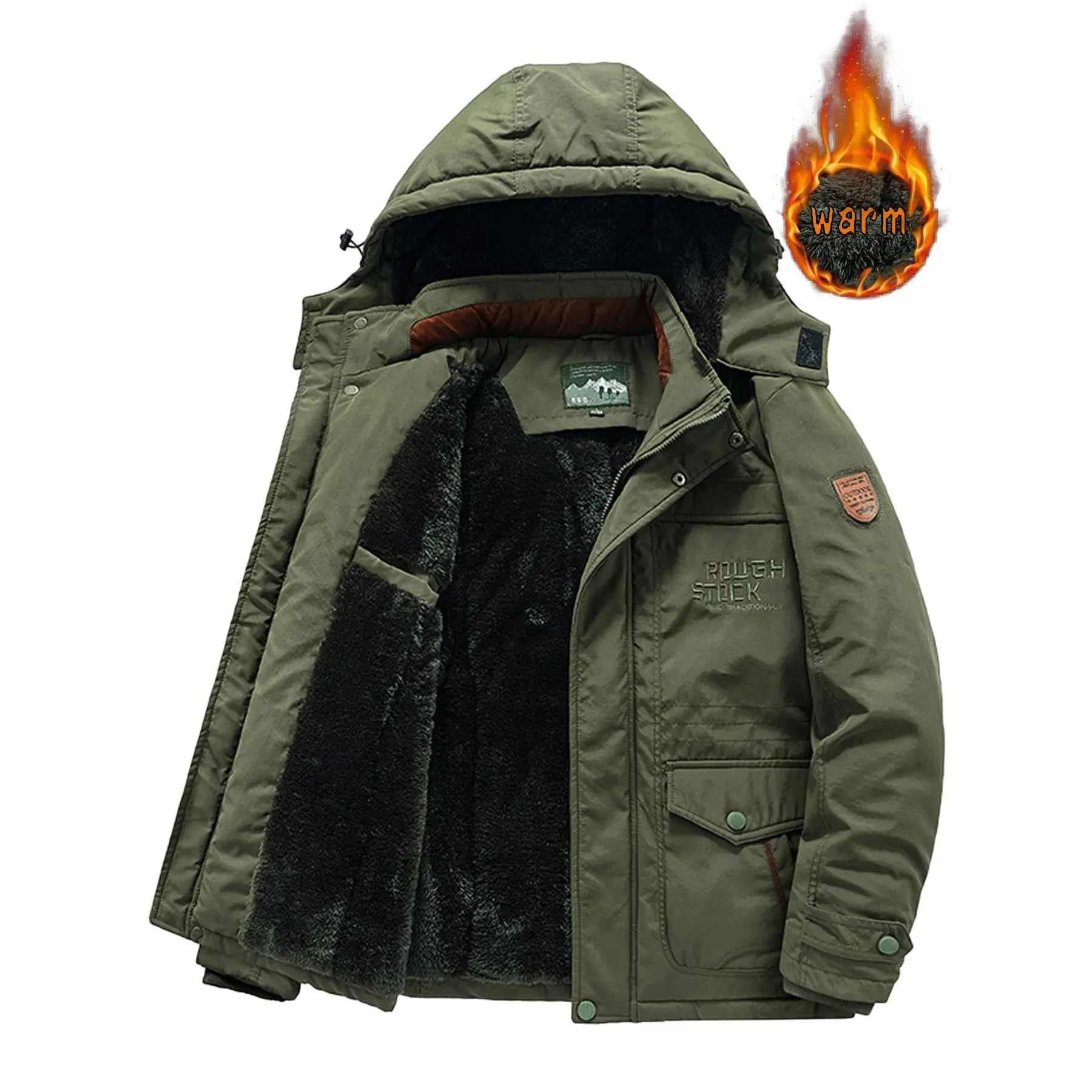 military green8186cotton padded jacket