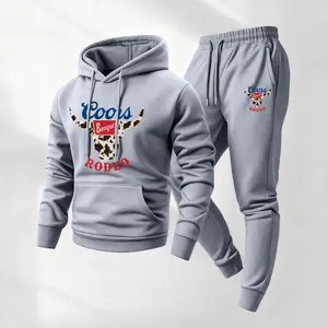 Men's Beer Print Hoodie and Drawstring Sweatpants Set, Menswear, Casual Athletic Long Sleeve Hooded Jacket & Trousers for Fall & Winter, Men's Clothing for Daily Wear, Sportswear Indoor Outdoor, Tracksuit, Athleisure Summer Clothes04