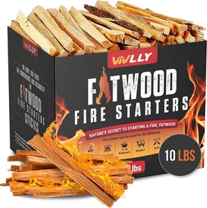 Fatwood Fire Starter – All-Natural Kindling Sticks for Fireplaces, Campfires & Wood Stoves - 10 lb Pack, Quick & Easy Fire Starting