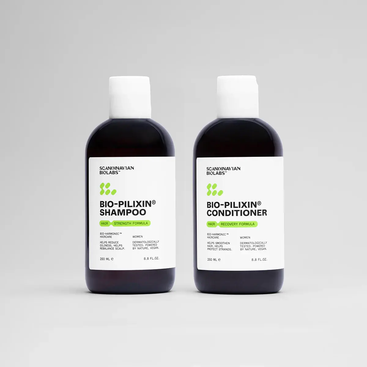 SCANDINAVIAN BIOLABS Bio-Pilixin Hair Strength & Recovery Shampoo & Conditioner Bundle - Supports Healthy Cycle, Nourishes Scalp, Boosts Vitality