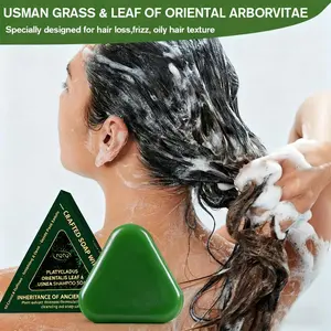 100g Natural Herbal Scented Shampoo Bar, Thuja Leaf And Osmanthus Soap Naturally Oil-Controlling, Refreshing & Volumizing Nourishes Hair, Suitable For All Hair Types Daily Hair Care, Protects Scalp Health