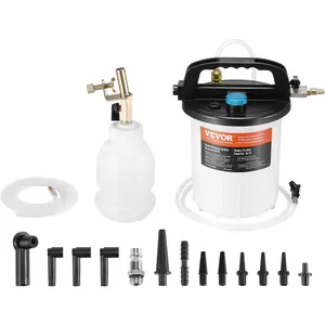 VEVOR Brake Bleeder Kit, 3L Brake Fluid Extractor with 1L Siphon Refilling Bottle & 13 Hose Connectors, Complete Brake Fluid Bleeder Kit with Extended Silicone Hose & Handle, Fit for Most Vehicles