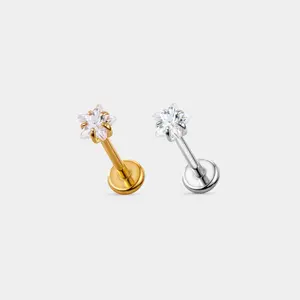 Oufer 20G Push Pin Star CZ Nose Stud