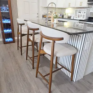 COLAMY ARLA Bar Stool Upholstered Wooden Scandi Minimalist Modern Contemporary Dining Chair for Stylish Dining Spaces Single Attribute 1 for Distinctive Styling