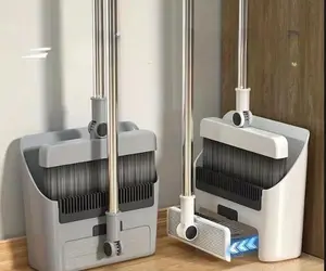 1 Set - Premium Floor Cleaning Set with Ergonomic Long Handle - Efficient Broom & Dustpan Combo, Pet Hair Magnet Scrub Brush - Ultimate Cleaning Solution for Home, Office, School, Dorms - Durable & User-Friendly Tools