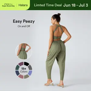 Halara U Neck Pocket Harem Casual Jumpsuit-Easy Peezy Edition #summervibes