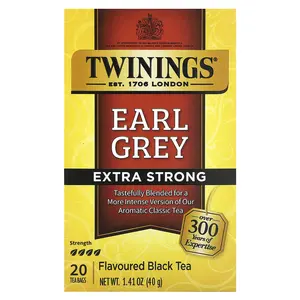 Twinings Black Tea, Earl Grey, Extra Strong, 20 Tea Bags, 1.41 oz (40 g)