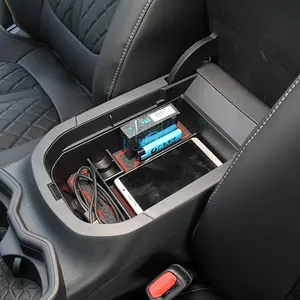 For Toyota RAV4 RAV-4 XA50 2019-2025 RAV 4 Hybrid Car Center Console Armrest, Car Console Organizer, Hidden Case Wallet Glasses Key Card Sundries Tidying Tray Phone USB Reserved Charging Cable Hole Storage Box For Neat Tidy Car Interior Accessories