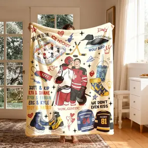 Heated Rivalry Cartoon Theme Fleece Blanket, Large Size Soft and Lightweight Cozy Blanket for All Seasons, Perfect Gift for Couples and Family, Soft Blanket Throw