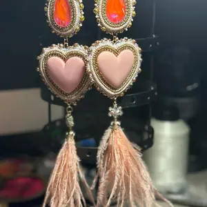 Mi’gmaq handmade beaded heart earrings