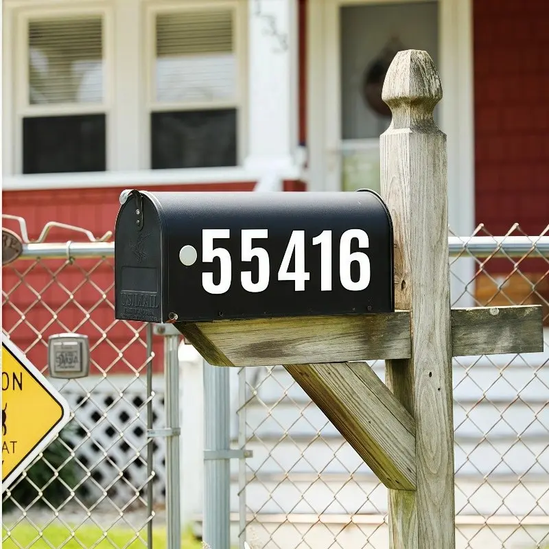 4pcs 4 Inch Number Stickers, Extra-Large Numbers 0-9, Prominent Mailbox and House Labeling, Durable Adhesive Labels