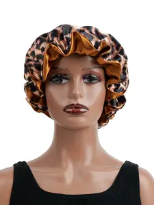 Leopard Print Lace Sleep Cap for Men and Women, Soft Comfortable Material, Christmas Gift, Daily Sleep Wear