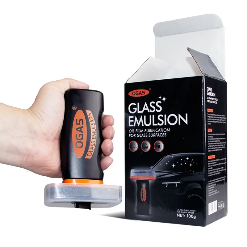 Windshield Oil Film Eraser Wand - All-in-1 Pro Kit with Glass Cleaning Emulsion Formula, Streak-Free Solution for Rain Repellent Prep, Car Detailing Accessory