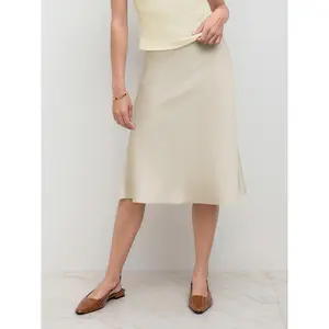 Cider Satin High Rise Ruffle Midi Skirt