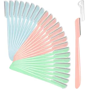 Eyebrow Razor 12/24ct 2025 New Dermaplane Razor for Women Facial Razor Eyebrow Trimmer & Dermaplaning Tool with Precision Cover Stainless Steel Blade