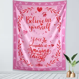 funny tapestry 60in x 40inKJHL Motivational Pink Classroom Tapestry Wall Hanging Vertical Boho Room Decor Positive Affirmations Inspirational Quote Aesthetic Kids Tapestries for Bedroom Dorm