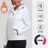 MoFiz Women's Lightweight Insulated Fleece-Lined Thermal Hybrid Waterproof Breathable Full-Zip Long Sleeve Multi-Fabric Fall Winter Rain Jacket - Wind-Ready, High Elasticity Athletic Outerwear for Hiking, Running, Biking,sohochic
