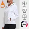 MoFiz Women's Lightweight Insulated Fleece-Lined Thermal Hybrid Waterproof Breathable Full-Zip Long Sleeve Multi-Fabric Fall Winter Rain Jacket - Wind-Ready, High Elasticity Athletic Outerwear for Hiking, Running, Biking,sohochic