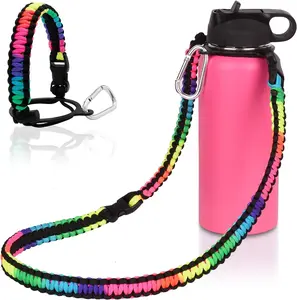 Paracord Handle Carrier Holder with  Strap,Compatible with  Wide Mouth Water Bottles