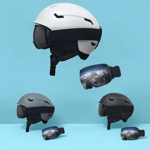 Apex Ski & Board Adjustable Ski Helmet with Silver-Plated Goggles for Alpine Skiing & Snowboarding PC Shell EPS Inner Core 12 Vents Detachable Ear Pads High-Density Safety Protection Professional Certification Comfortable Fit helmet