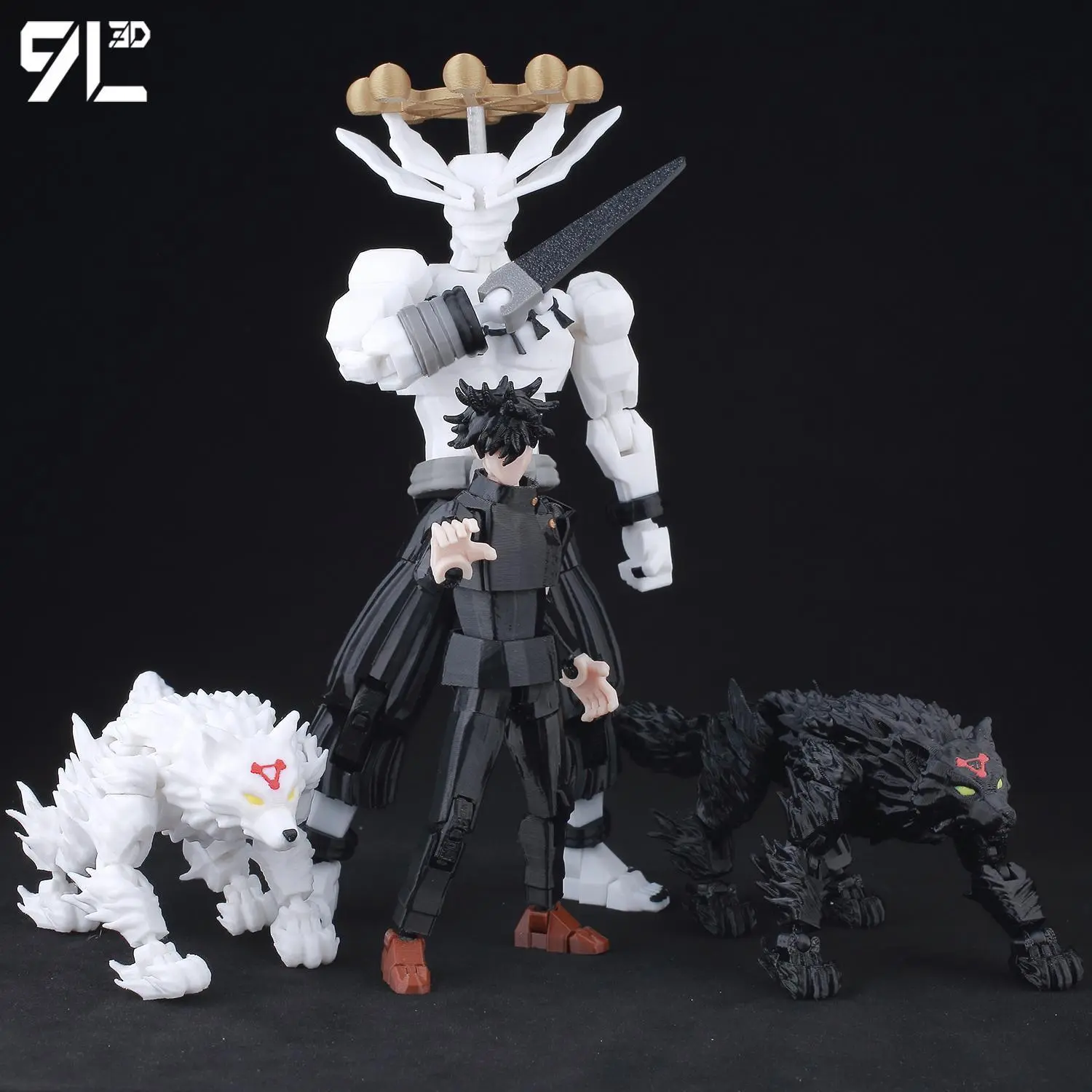 9L3D LUCKY13 Shikigami Duel Scene T13 Fushiguro Mahoraga Dogs Titan13 Poseable Dummy13 Anime Art Toys Model Christmas Gift
