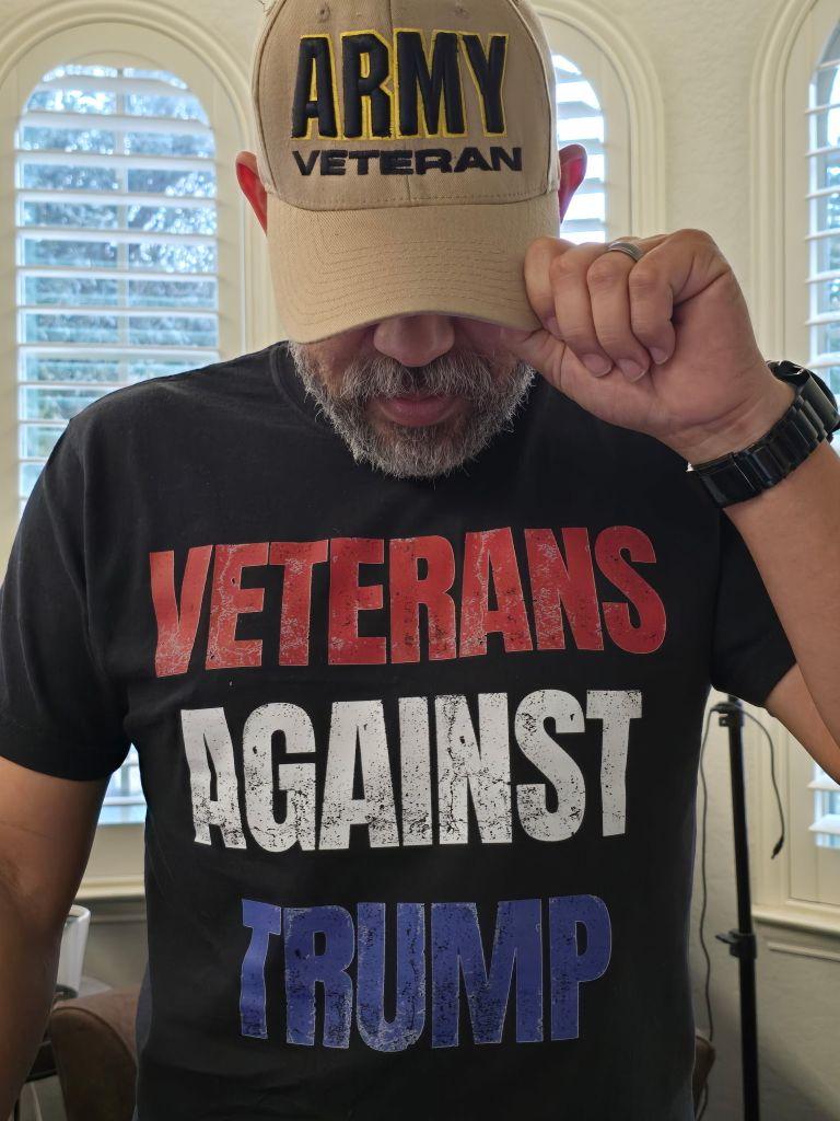 Veterans Against Trump Tshirt Menswear Casual Crewneck