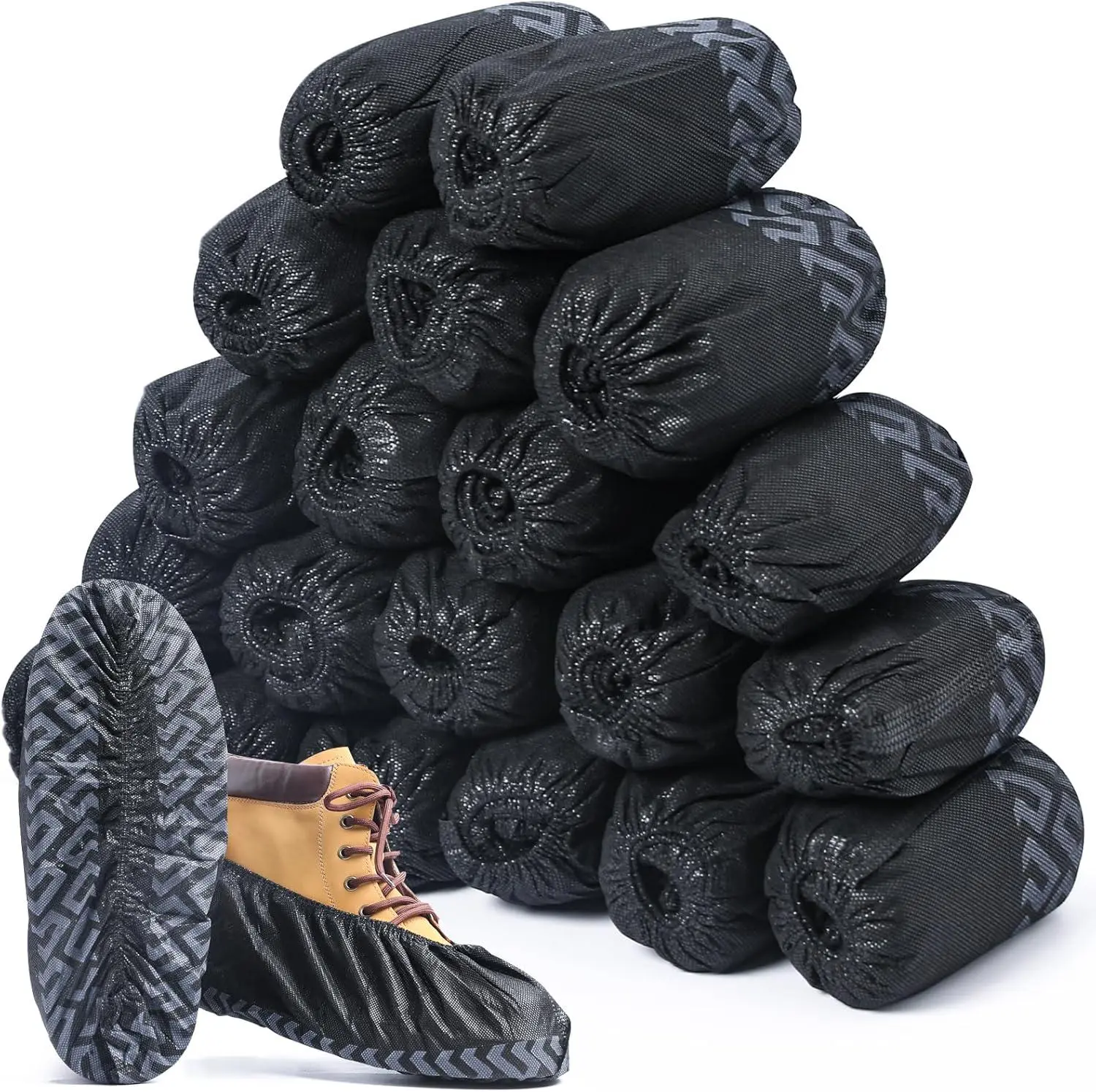 200 Pcs Shoe Covers, Stretchable Disposable Shoe Covers, Thick Non- Fabric, One Size Fits All, Suitable for Indoor/Outdoor Use, Ideal Choice for Real Estate, Construction, Flooring And Floor Covering, Anti-Slip Design sohochic