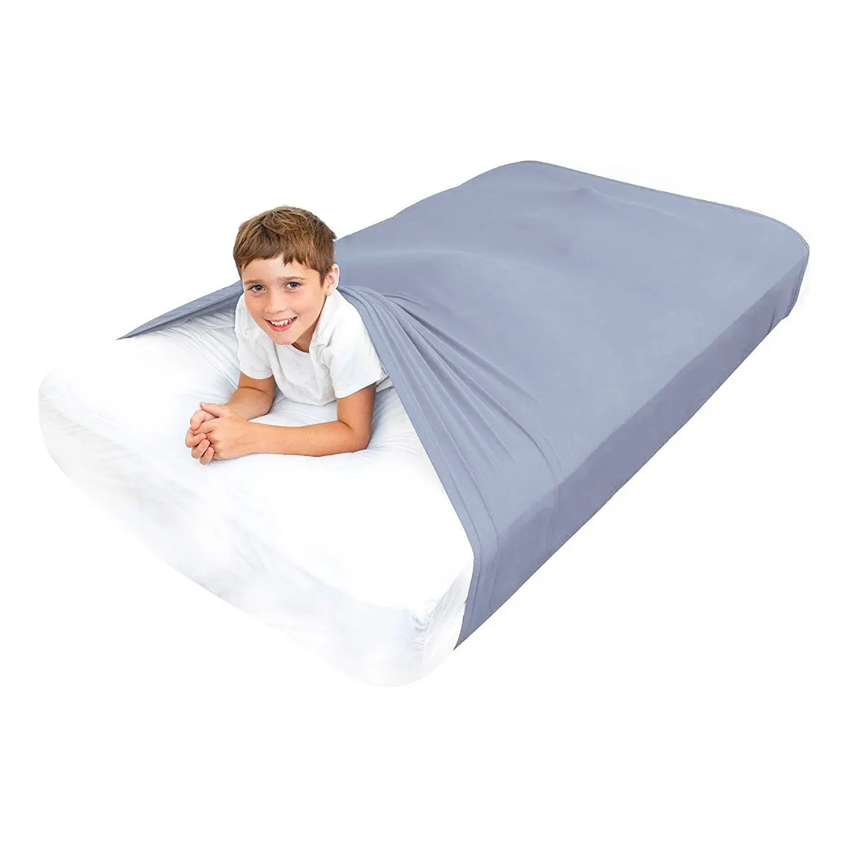 Special Supplies Sensory Bed Sheet for Kids Compression Alternative to Weighted Blankets - Breathable, Stretchy - Cool, Comfortable Sleeping Bedding -Gray