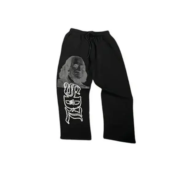 Men's S-DL Gray Black Sweatpants, Streetwear Hip Hop Pants, Trendy For Outdoor Wear Daily Wear, Designer Clothing, Gift for him, Gift for her, Birthday's gift