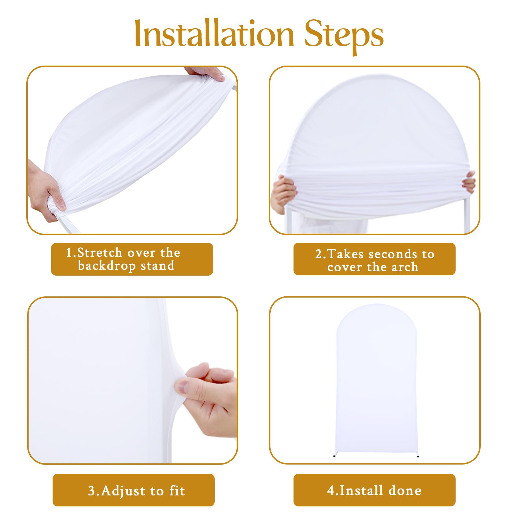 6/6.6/7.2 FT Arch Cover – Spandex Fitted Backdrop Covers for Weddings Parties Birthdays Mother's Day & Ceremony Decor Ideal for Events