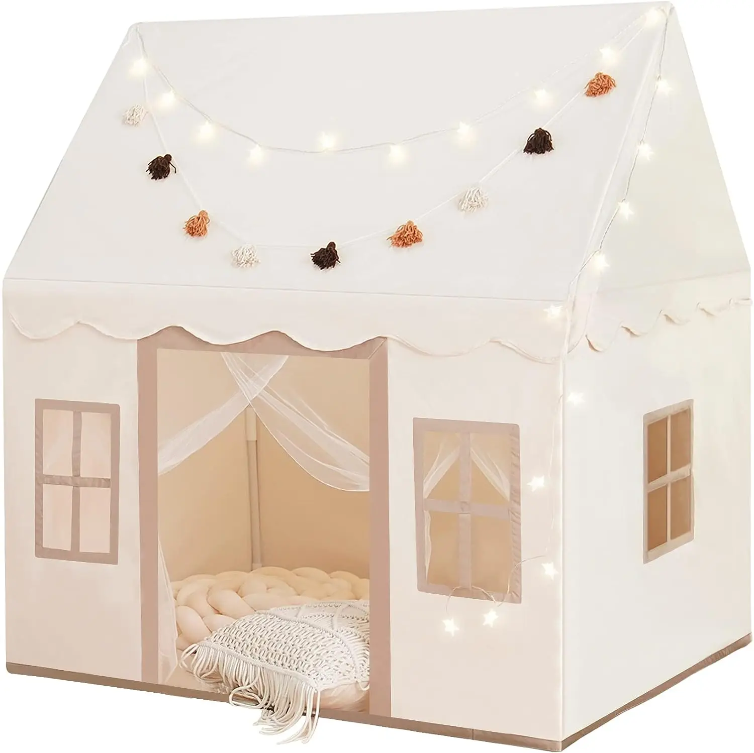Large Kids Play Tent with Mat, Indoor & Outdoor, 52 x 35 x 52 Inches, JoyHut Classic, Non-Slip Mat, Easy to Assemble, Machine Washable,Perfect Christmas Gift for Boys, Girls, Summervibes