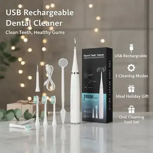 USB Rechargeable Electric Oral Irrigator, 5-Mode Dental Cleaning Tool Set, Gum Health Improvement, Ideal Holiday Gift for Family