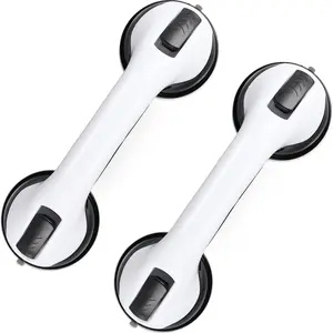 Grab Bars for Bathtubs and Showers, 2 Pack Shower Handle 12 Inch Strong Suction Shower Bar, Safety Bars for Shower Chair, Bathroom Grab Bar for Senior