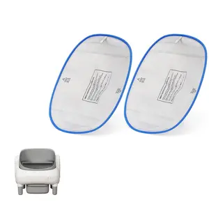 14.96 x 11.81 Inches Waterproof Cat Litter Box Pads, Leak-Proof Replacement Liners White Blue Trim 2 Pack Universal Anti-Slip Self Cleaning Litter Box Mat Indoor Cat Supplies