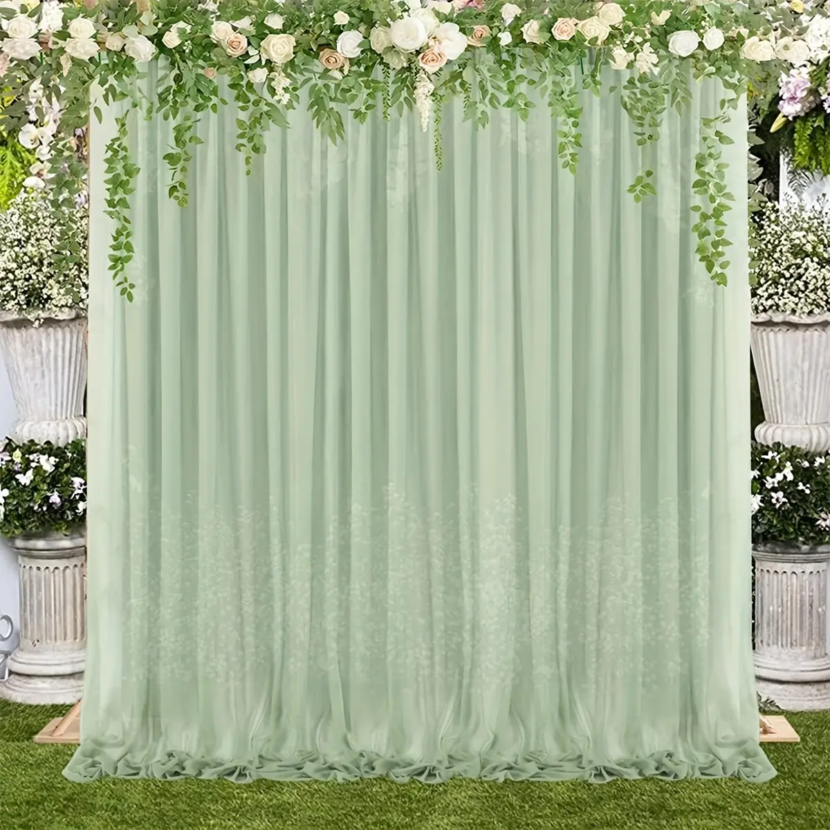 1pc,Grey Green Background Cloth,1.5*2.15m,Wedding Background Decoration Curtains,Wedding Bride Party Decoration,Happy Birthday Party Supplies,Baby Shower Party Decoration,Background decoration
