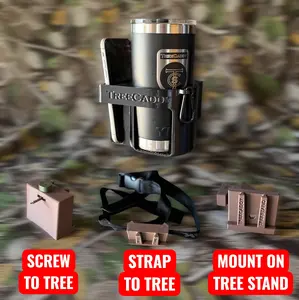 TreeCaddy Flex - Phone and Cup Holder for Trees and Tree Stands - The Hunter's Bundle