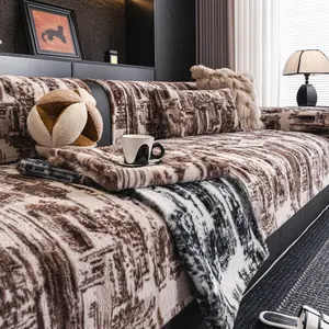 Three-Color Luxury Dustproof Sofa Slipcover, 1 Count Non-Slip Cushion, Pet-Friendly Soft Sofa Couch Cover, Suitable for Home Living Room Bedroom Office Dorm Hotel, Sofa Couch Covers