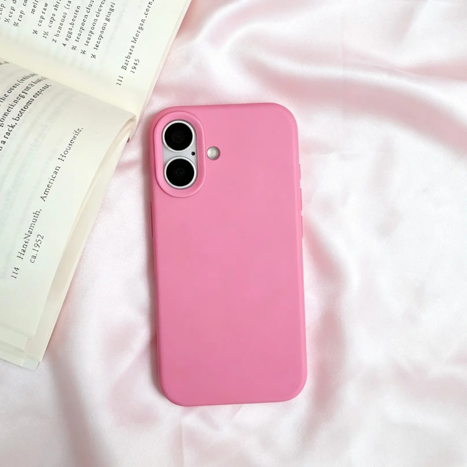 Barbie Pink Matte iPhone Case Shock-Absorbing Soft Silicone Protective Case with Raised Camera Protection Scratch- and Fingerprint-Resistant Compatible with iPhone 17/16/15/14/13promax/pro/plus Series—Simple and Cute Perfect for Everyday Use!