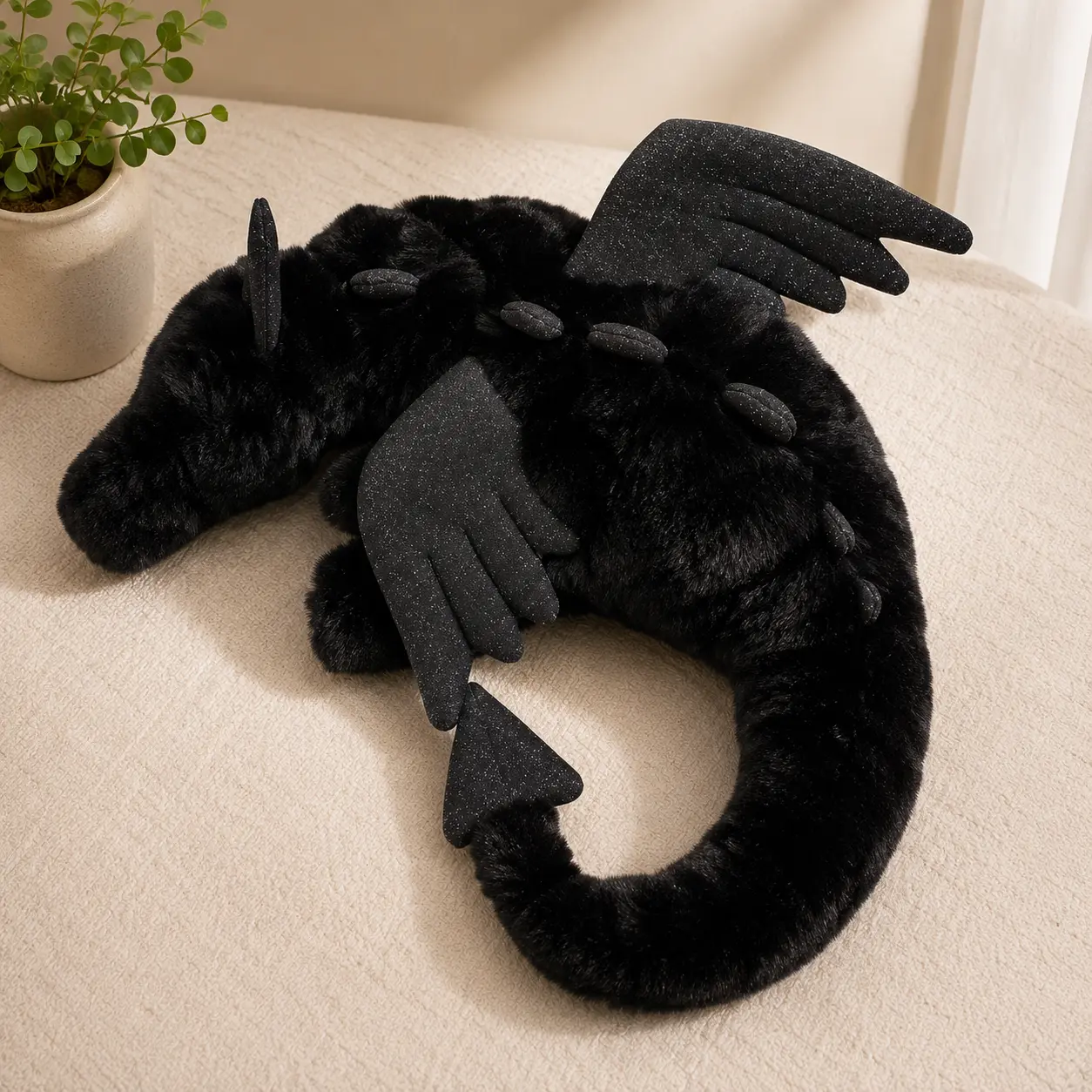 Jellycat Onyx Dragon Stuffed Animal, Large 19.5 inches - Mythical Plush Toy - Classic Children's Gift