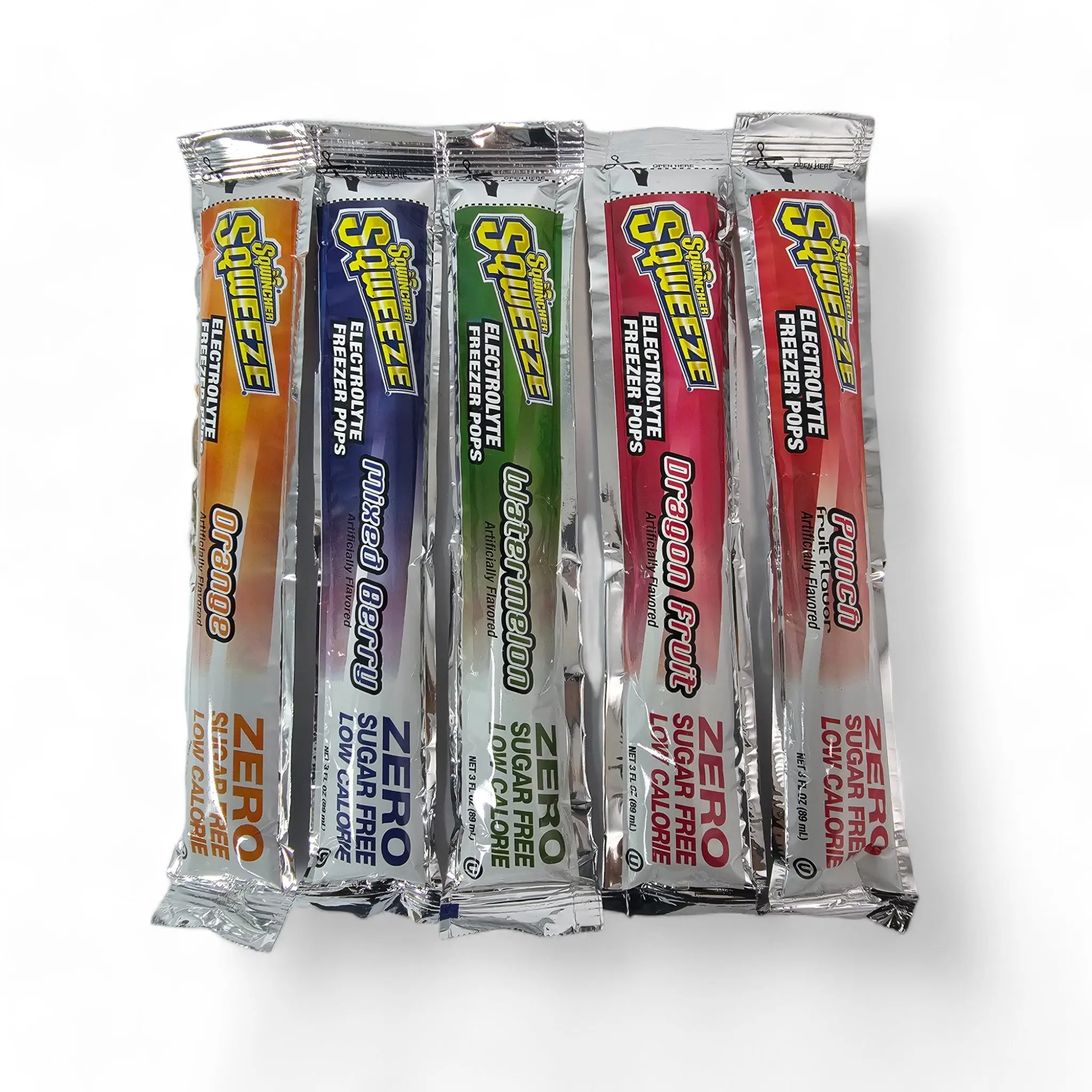 Sqwincher Fruit Freezer Pop, Assorted Flavors, 3 oz. Yield Per Unit, 50-Pack