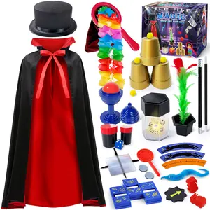 Magic Kit, Magic Set with Instructions for Each Trick for Kids, Magician Costume for Pretend Play