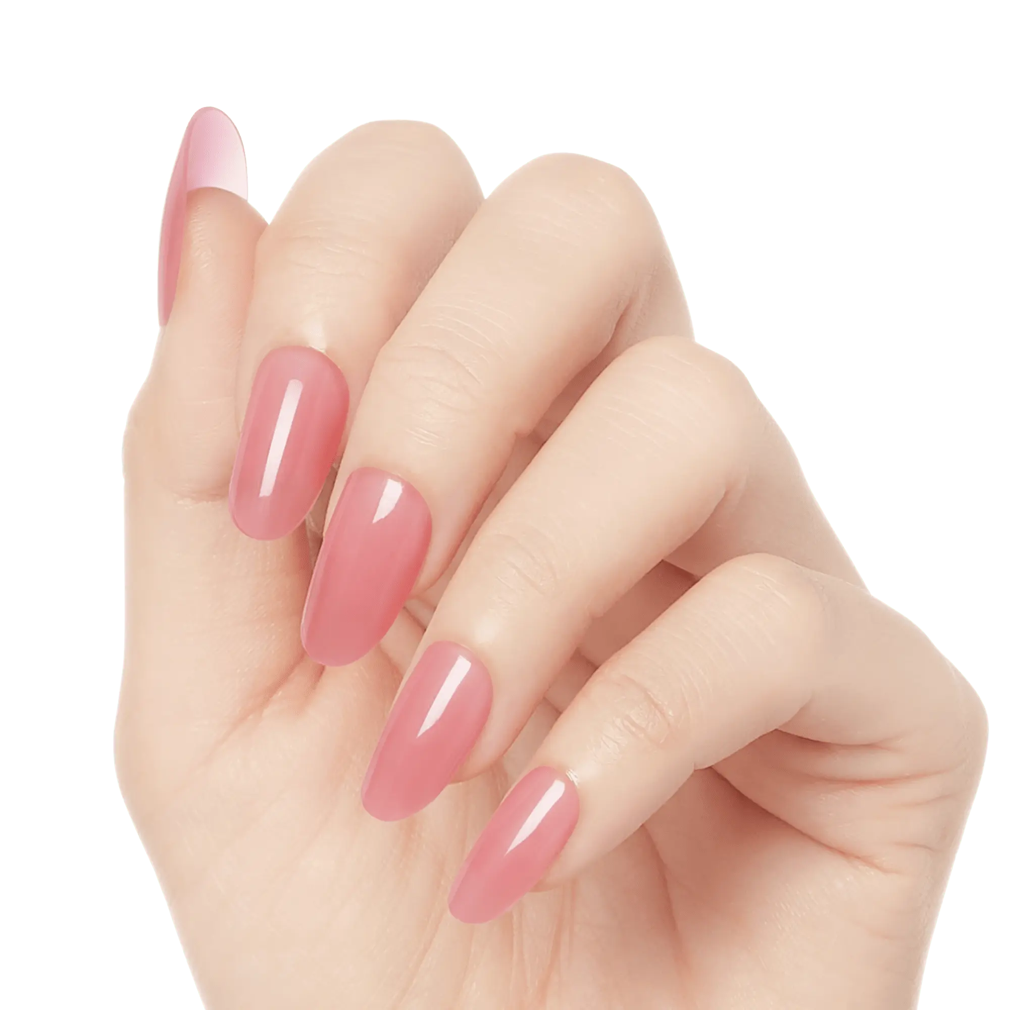 Kiss Salon X-tend Color Press On Soft Gel Nails - A Happy Day | Solid, Pink, Medium, Oval