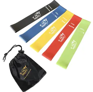 Resistance Loop Exercise Bands with Instruction Guide and Carry Bag, Set of 5