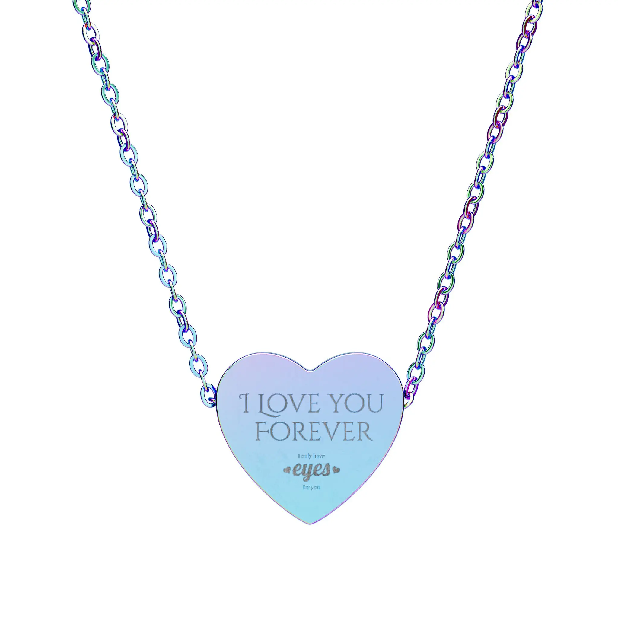 Engraved Heart Necklace | Personalized Engraving, Love Message Pendant
