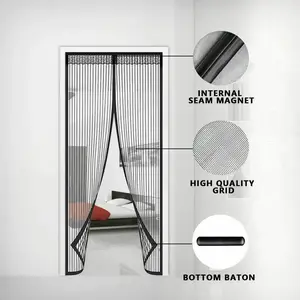 Magnetic Screen Door Heavy Duty Magnets Mesh Curtain Transparent Durable Breathable Design Easy Install
