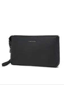 Men's Large Capacity Handbag, Business Simple Style, 26.5cm Super Storage Design, Multi-Layer Classification, Password Lock Security, Wrist Bag