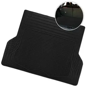 Universal Car Trunk Mat Waterproof Cargo Liner Trim to Fit Non Slip All Weather Heavy Duty Rubber Cargo Mat for Cars SUVs Trucks 54" x 44" Black