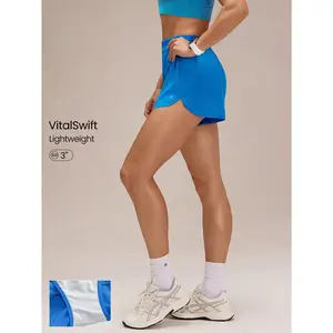 GLOWMODE 3.0'' VitalSwift Swift Strides Lightweight Quick-Dry Breathable Odor Control Side-Split Hem Mid Waist Adjustable Waist Shorts Running Jogging Training Workout Gym Wear