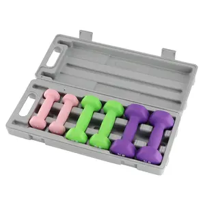 Hexagon PVC Coated Dumbbell Set – Non-Slip, Anti-Roll Hand Weights for Home Gym – Neoprene Grip, Compact Storage – Perfect for Strength Training & Fitness – Includes 3, 5, 8 lb Pairs with Black Dumbbell Rack